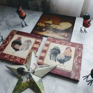 Rooster Decor Lot 9 Pieces..